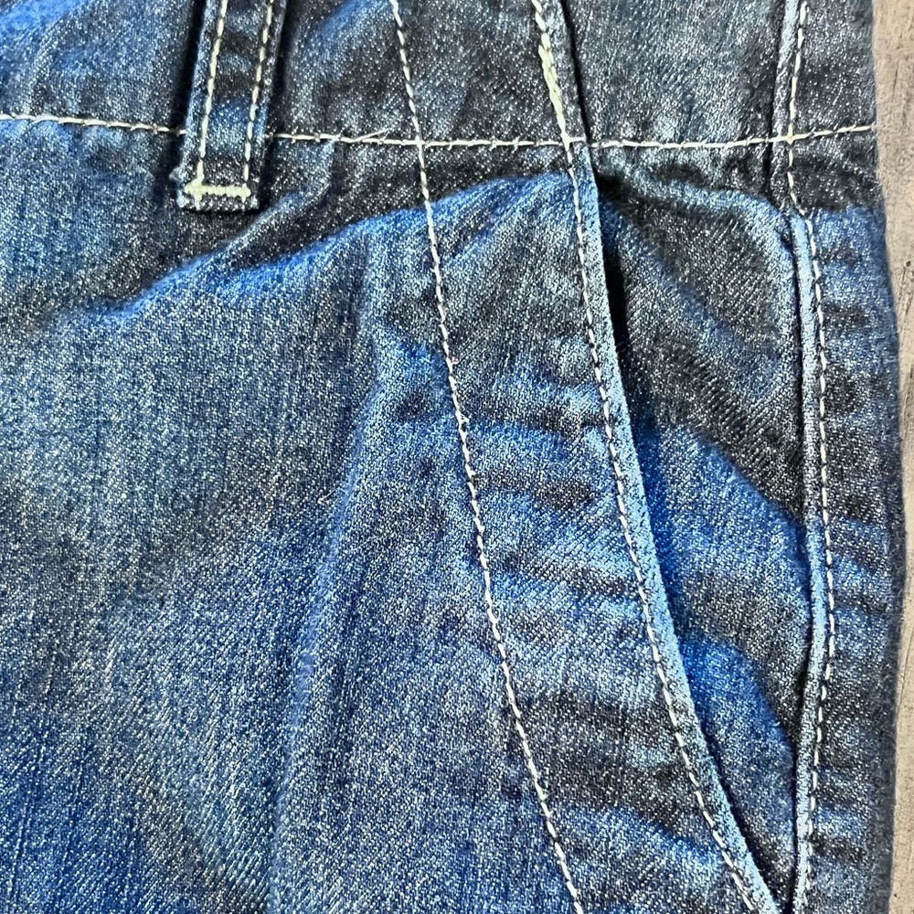 LONDONJEAN Premium DARK Denim FLARE Jeans SIZE 12  100% Cotton Zip up Button - Picture 4 of 8